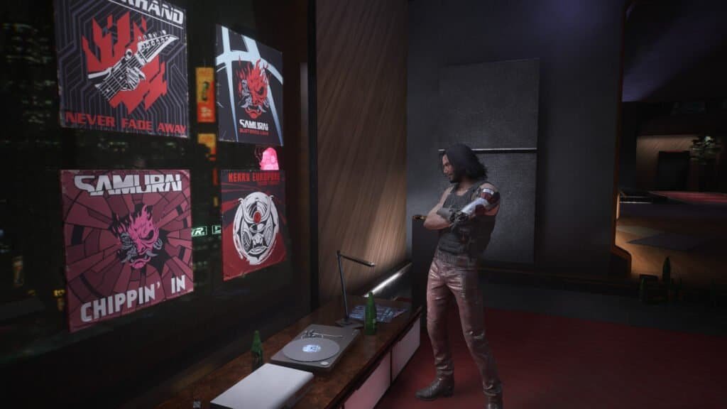 Johnny Silverhand with the albums